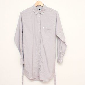 Aritzia Talula Women's Oxford Tunic LS Blouse Dress XS Gray